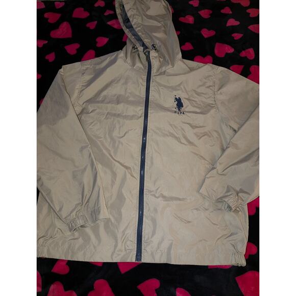 U.S. POLO ASSN. Men's Jacket Beige - EXTRA LARGE -Lined Rain Windbreaker Size XL - Picture 3 of 9